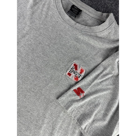 STARTER Other - Nebraska Huskers T Shirt XL Gray Embroidered Logo NCAA College Tee